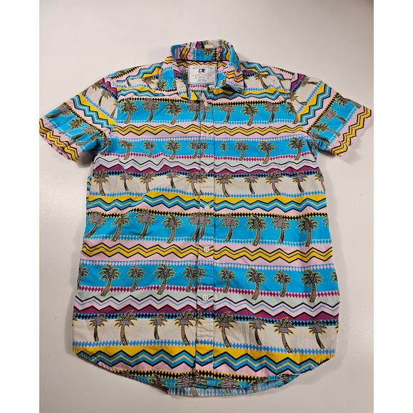 Cactus menswear bright hawaiin themed button up size medium M EUC ^ - Picture 6 of 8